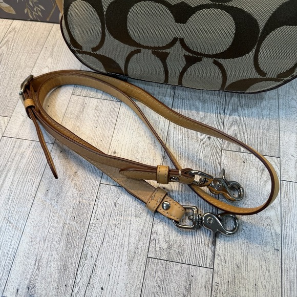 Coach Willis Brown Signature Canvas Tan Leather 70th Anniversary Crossbody Bag - Picture 8 of 16